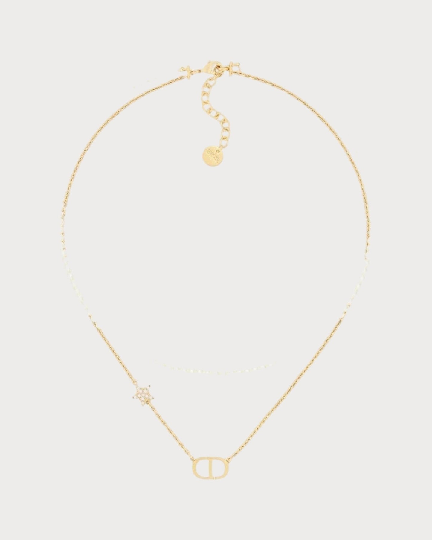 CHRISTIAN DIOR Petit CD Necklace Gold-Finish Metal(Gold)