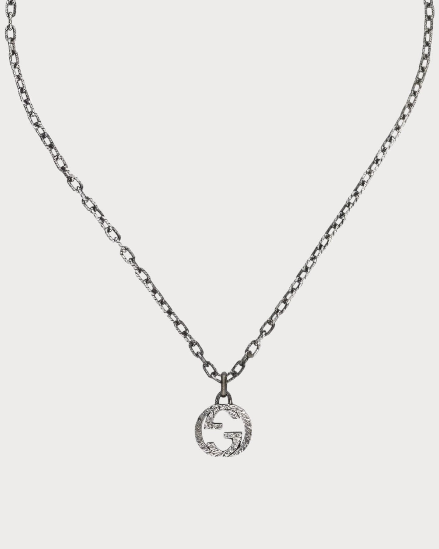 GUCCI Gucci Interlocking Pendant Necklace 925(Silver)