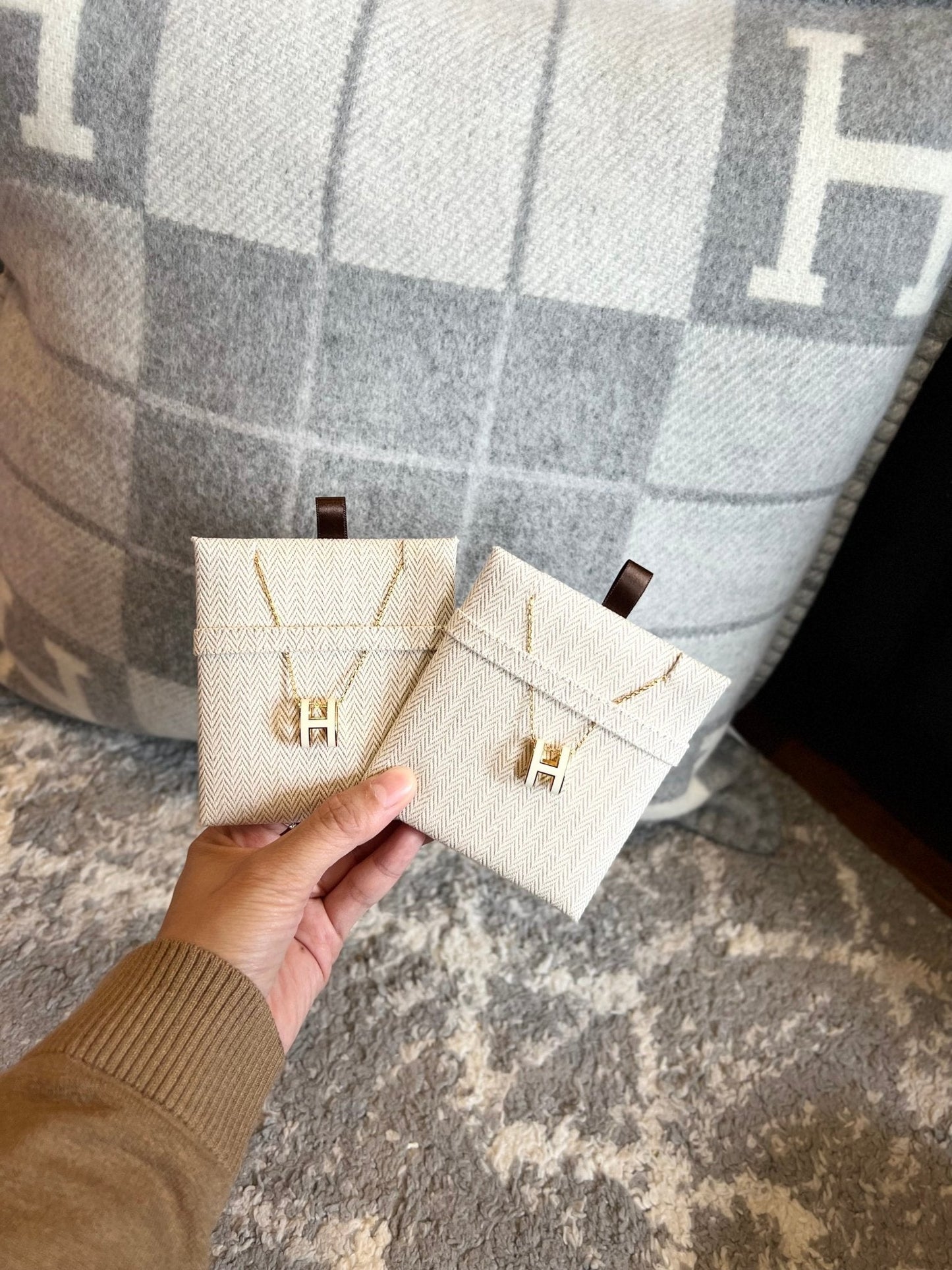 HERMES Pop H Necklace Metal(White)
