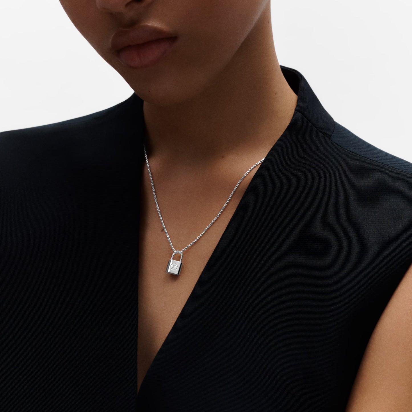 LOUIS VUITTON Q93559 Silver Lockit Pendant, Sterling(Silver)