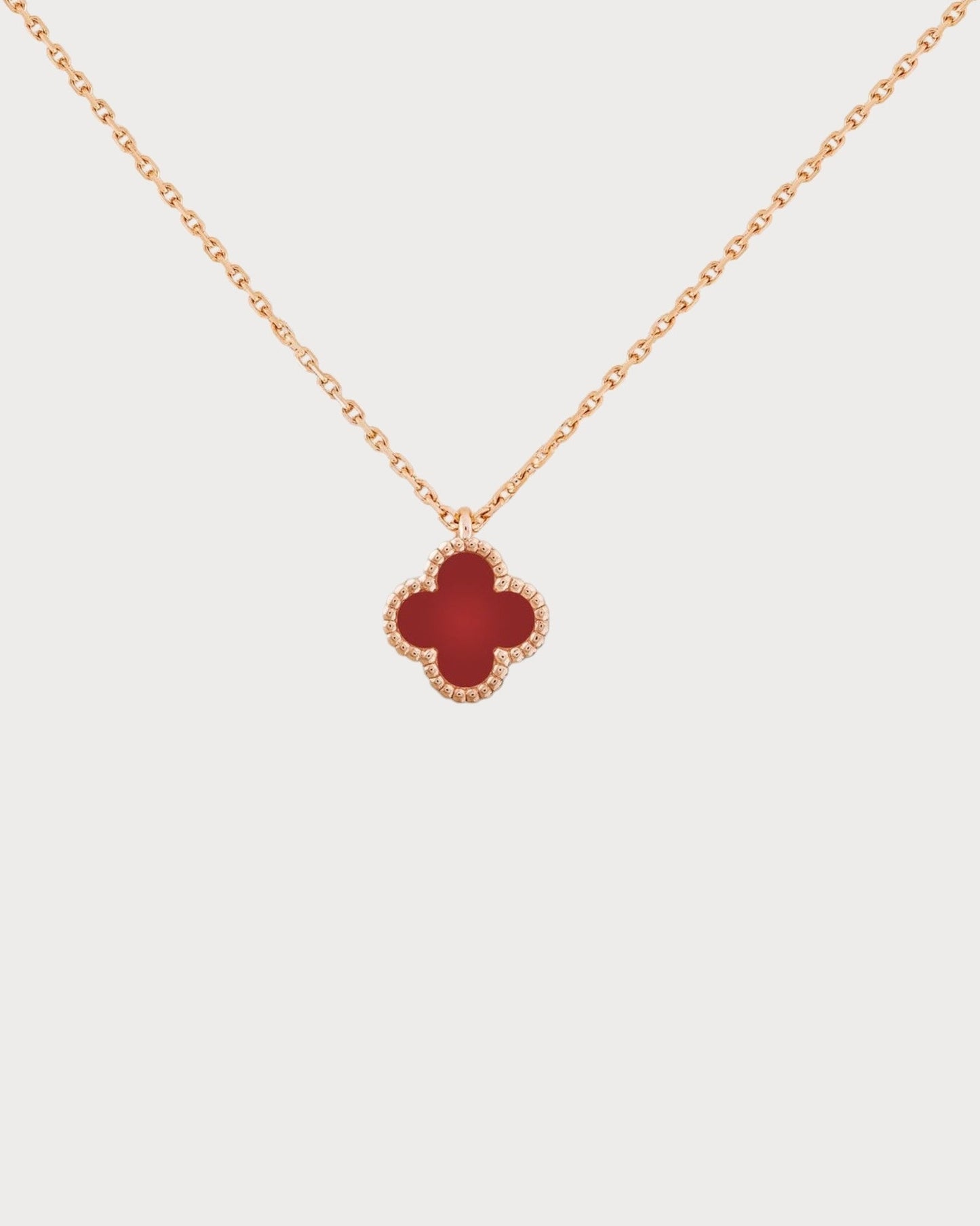 VAN CLEEF & ARPELS Sweet Alhambra Carnelian Pendant 18k(Rose Gold)