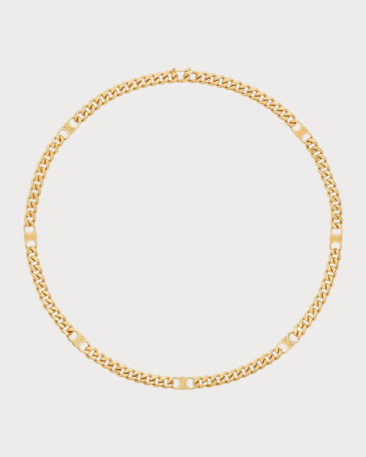 CELINE Triomphe Gourmette Necklace Brass(Small/2 Colors)