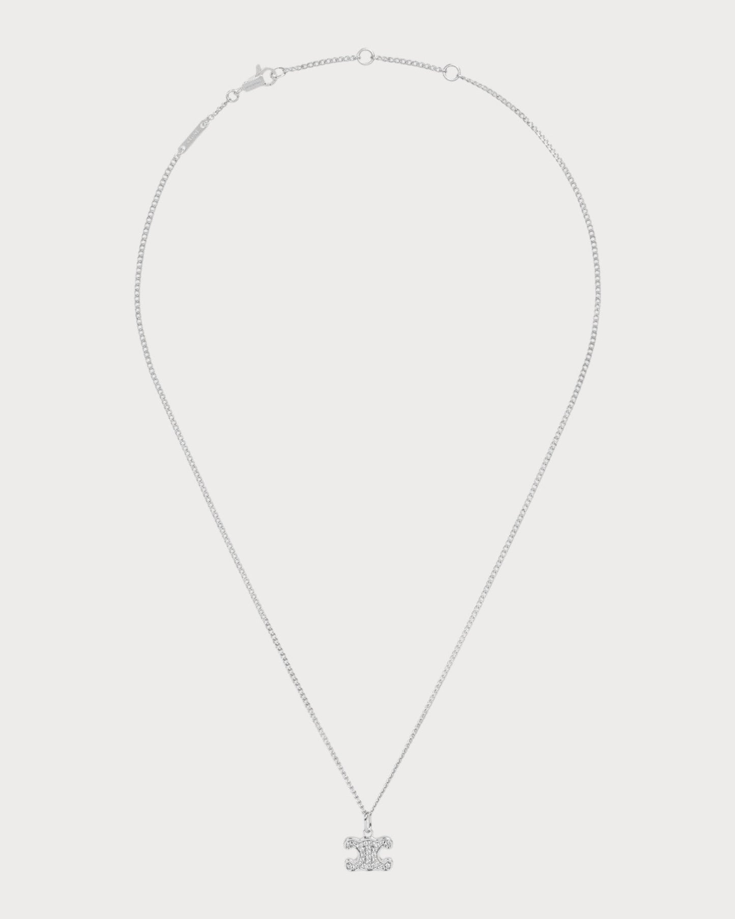 CELINE Triomphe Rhinestone Necklace Brass(2 Colors)