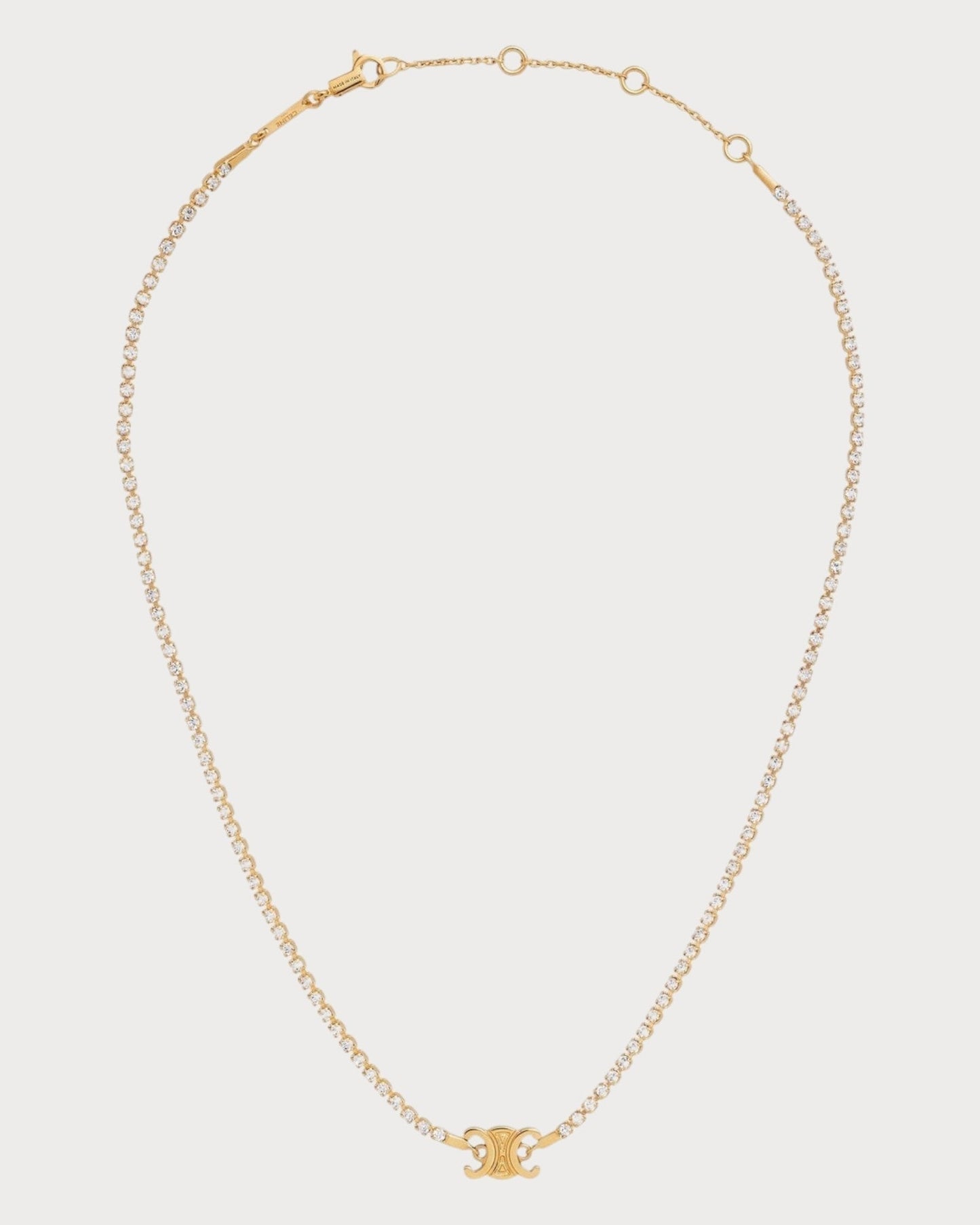 CELINE Triomphe Sparkle Necklace Brass(Gold)