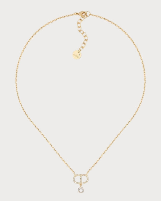 CHRISTIAN DIOR Petit CD Necklace Gold-Finish Metal(2 Colors)