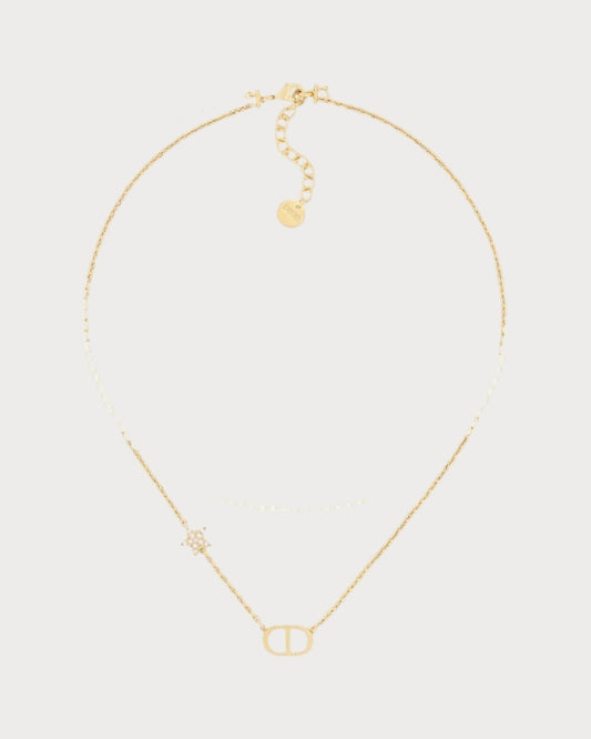 CHRISTIAN DIOR Petit CD Necklace Gold-Finish Metal(Gold)