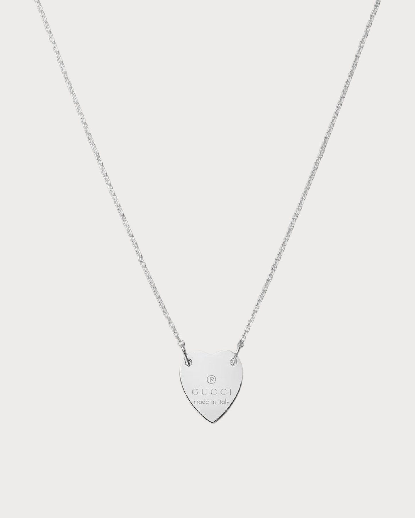 GUCCI Trademark Necklace with Heart Pendant(Silver)