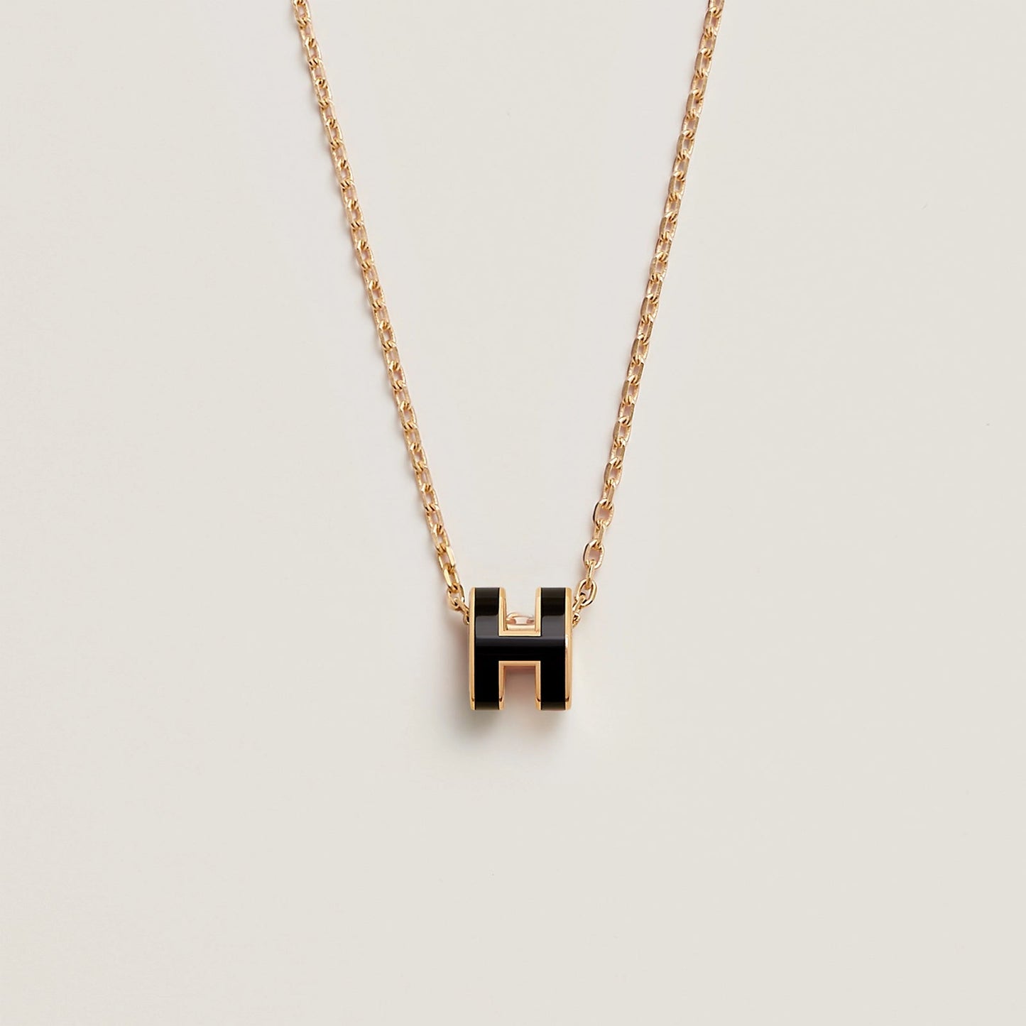 HERMES Gold Pop H Necklace Metal(Mini/Many)