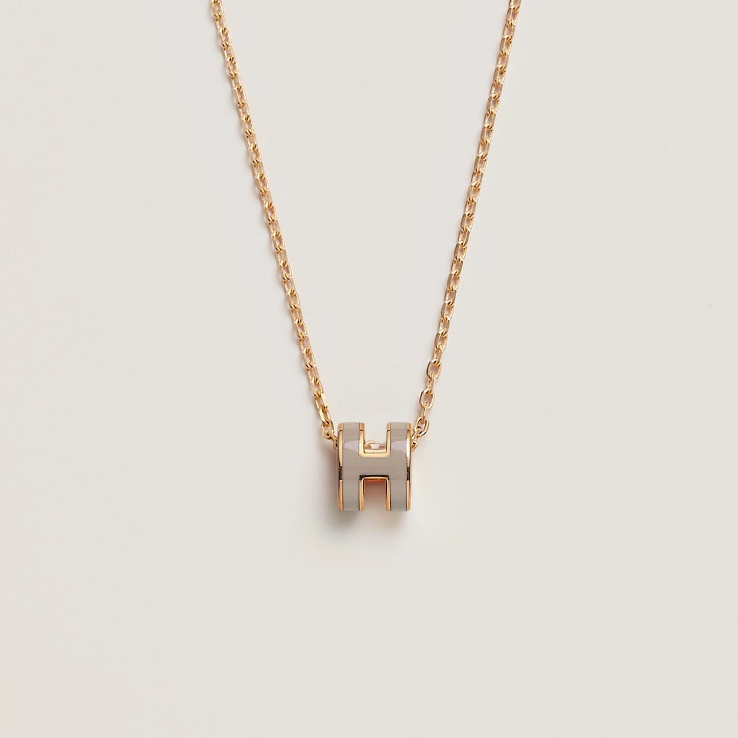 HERMES Gold Pop H Necklace Metal(Mini/Many)