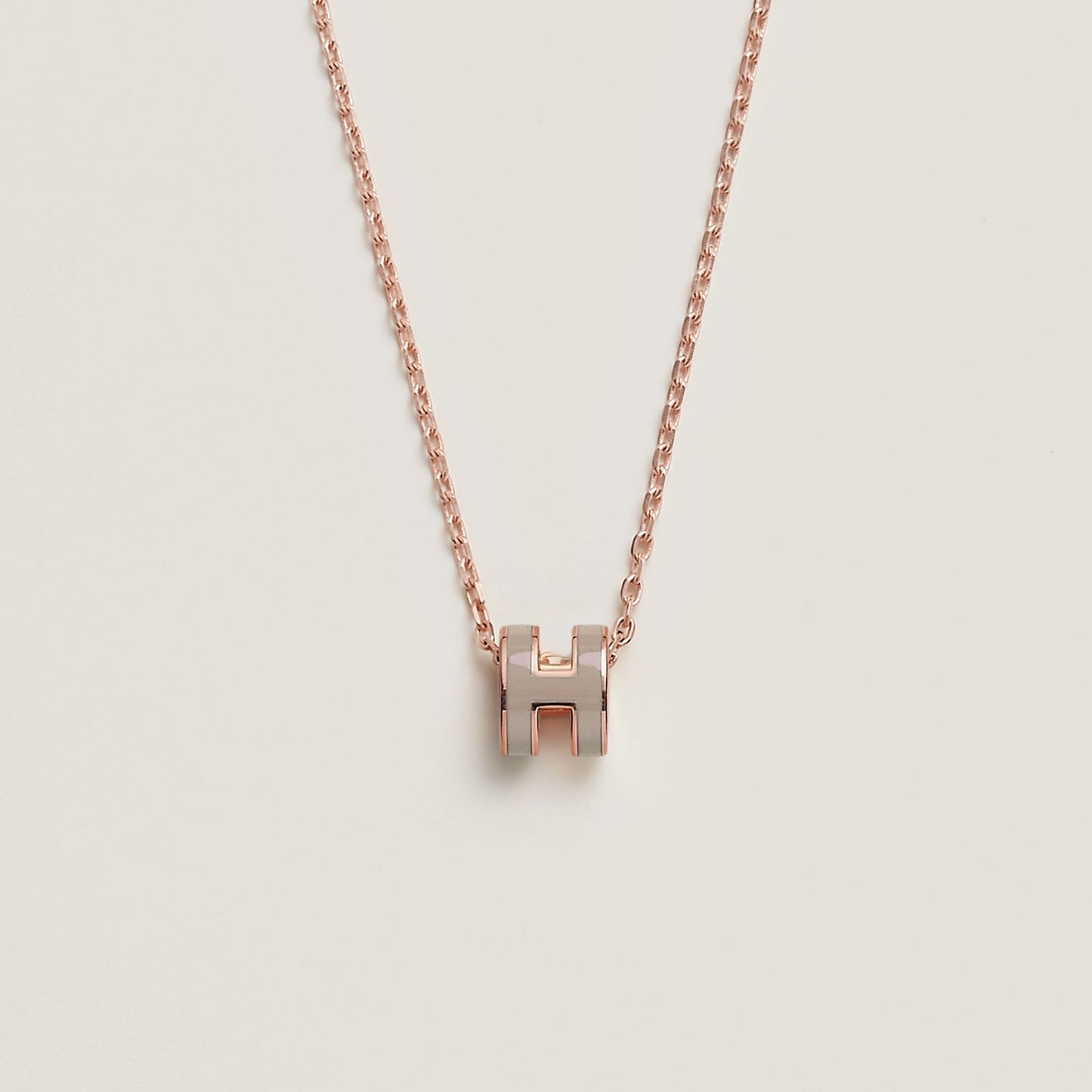 HERMES Rose Gold Pop H Necklace Metal(Many)