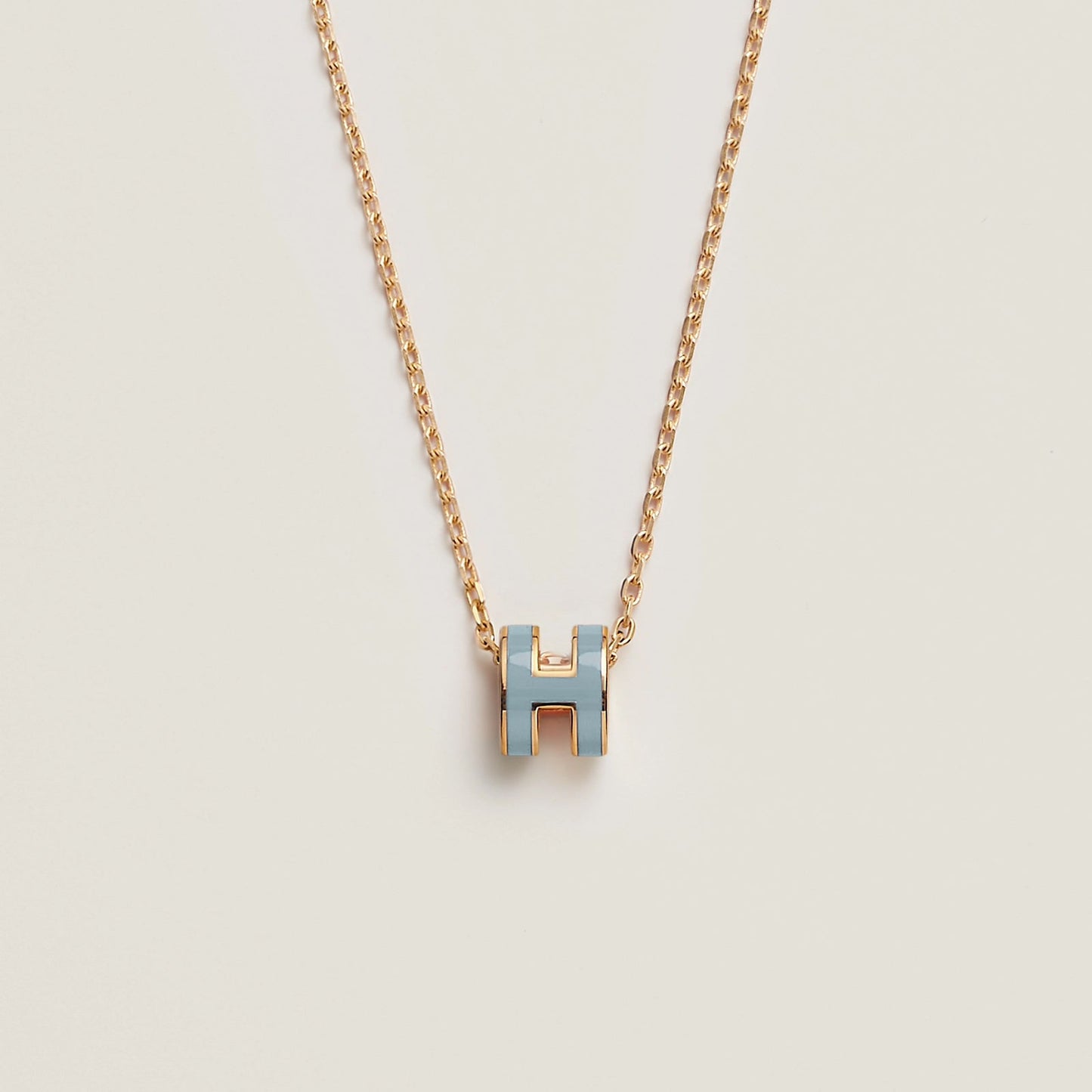 HERMES Gold Pop H Necklace Metal(Mini/Many)