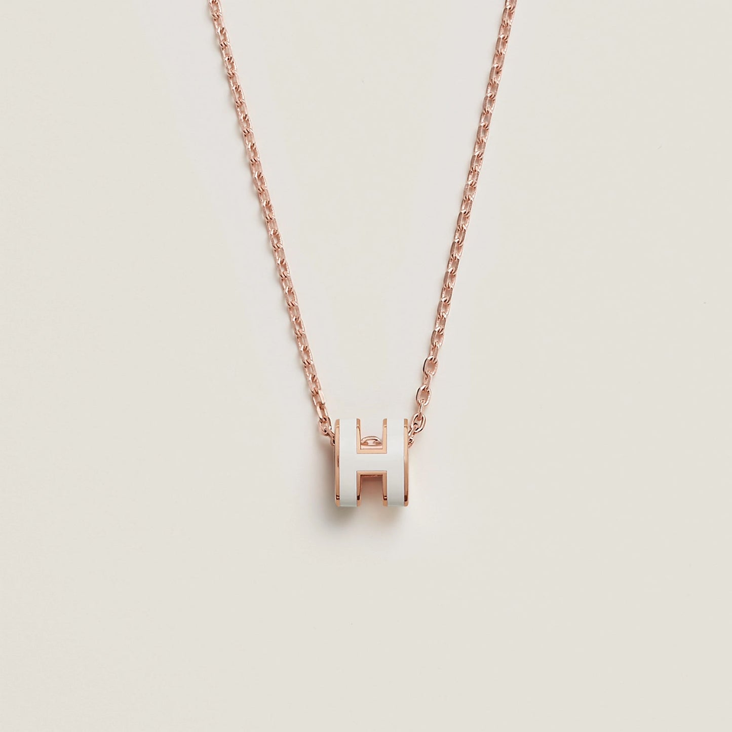 HERMES Rose Gold Pop H Necklace Metal(Many)