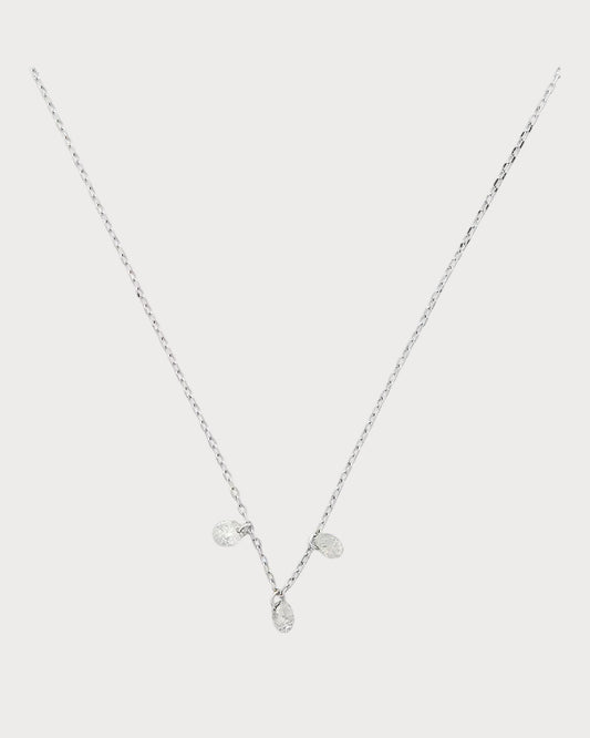 PERSEE White Gold and Diamond 3-Stone Danae Necklace(White Gold)