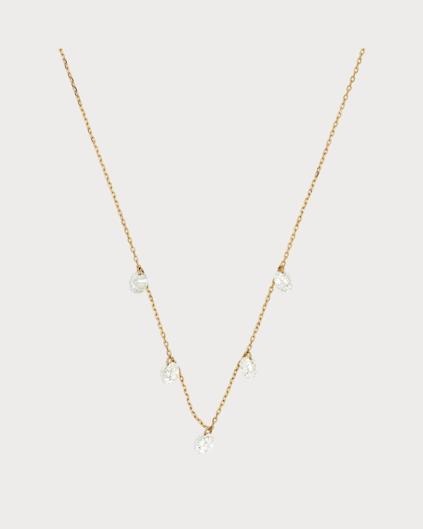 PERSEE Yellow Gold and Diamond 5-Stone Danae Necklace(Yellow Gold)