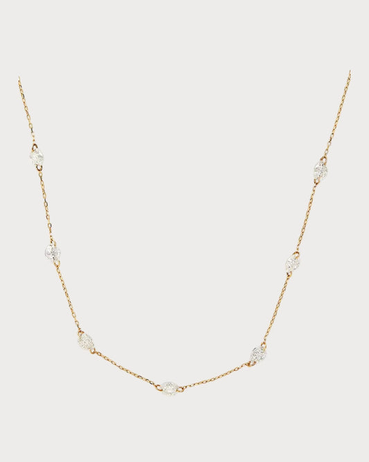 PERSEE Yellow Gold and Diamond 7-Stone Danae Necklace(Yellow Gold)