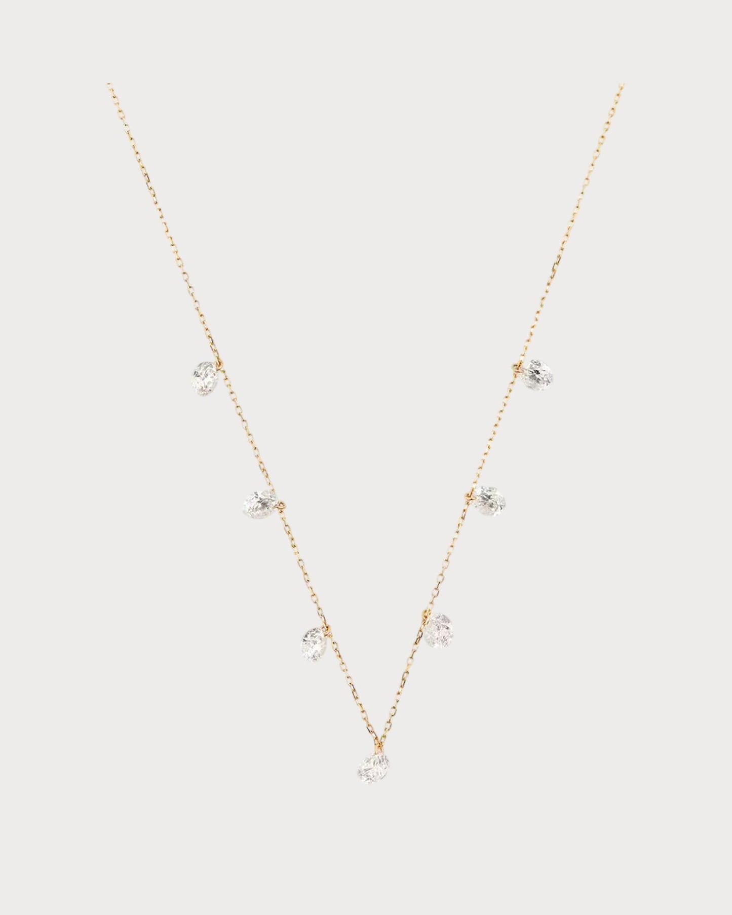 PERSEE Yellow Gold and Diamond 7-Stone Danae Necklace(Yellow Gold)