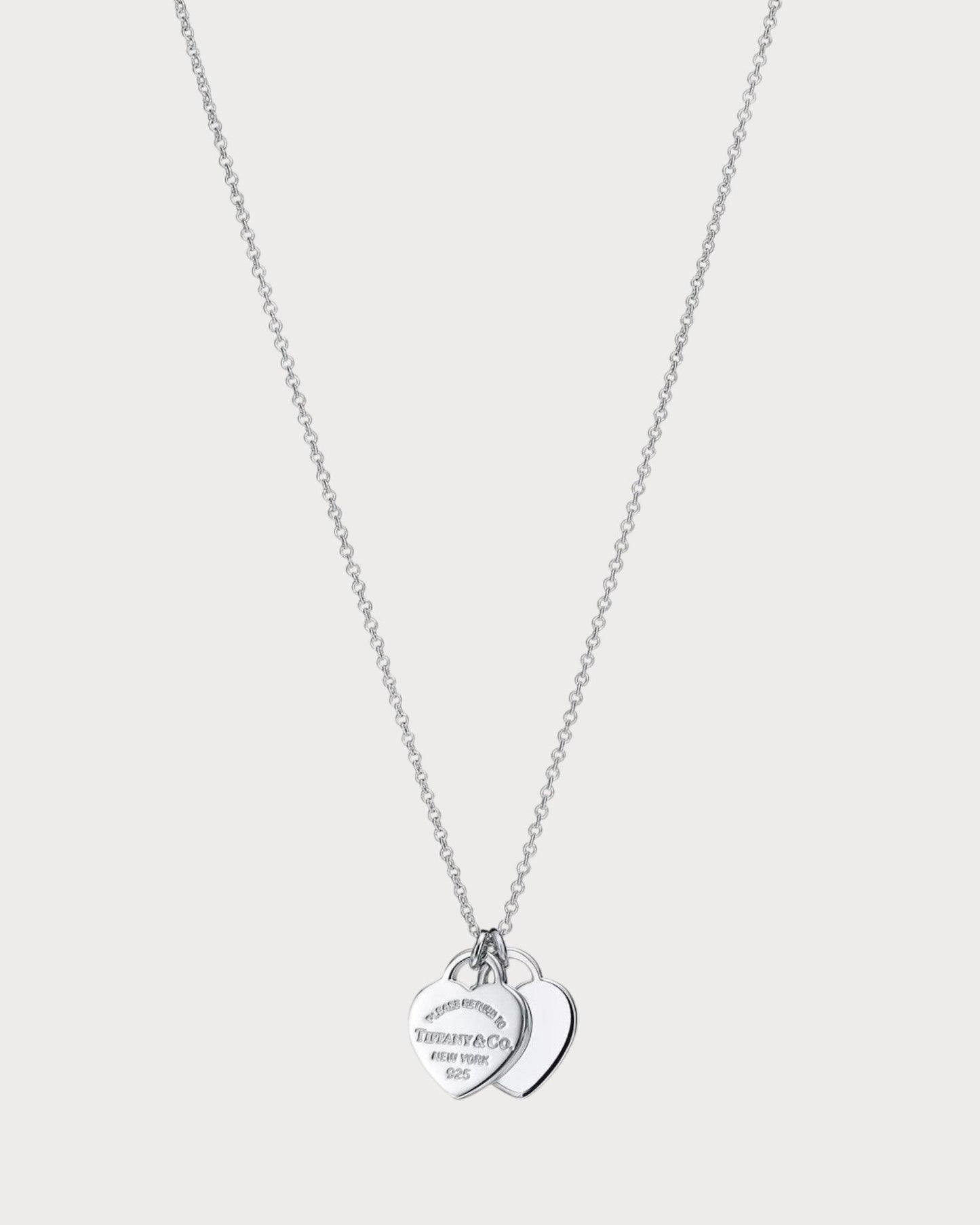 TIFFANY & CO. Return to Tiffany Double Heart Tag Pendant in(Silver)