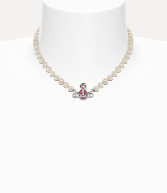 VIVIENNE WESTWOOD Kitty Pearl Necklace Brass(2 Colors)