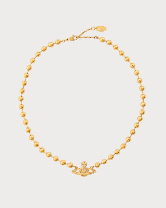 VIVIENNE WESTWOOD Thames Bas Relief Orb Necklace Brass(Mini/Gold)